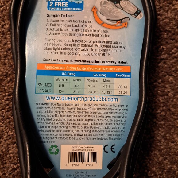 NWT Due North L/XL Everyday Ice /Snow Traction Aid With Spikes - Picture 4 of 6
